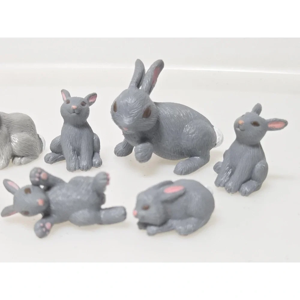 Vtg 95 MEG Baby Surprise in My Pocket Bunny Family Picnic Pvc Figures